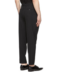 Saint Laurent Black Wool Sripe Trousers