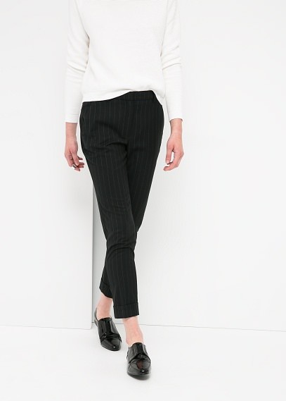 Casual Minimal Goth Belted Trousers