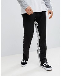 ASOS DESIGN Straight Smart Trouser With Insert Stripe Popper Hem