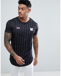 Good For Nothing Muscle T Shirt In Black Pin Stripe