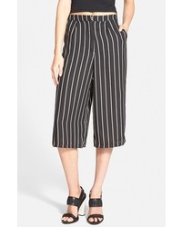 Black Vertical Striped Culottes