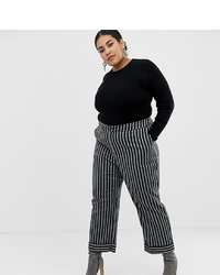 LOST INK PLUS Tailored Trousers In Stripe