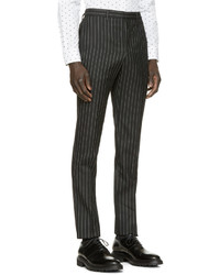 Givenchy Black Wool Pinstripe Trousers