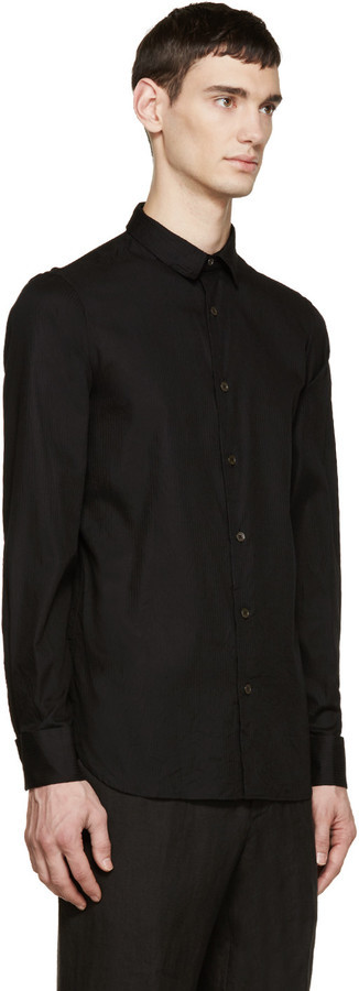 Ann Demeulemeester Black Deconstructed Tuxedo Shirt, $575 | SSENSE ...