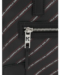 Karl Lagerfeld Striped Logo Bowling Bag