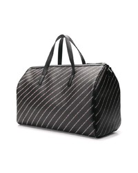 Karl Lagerfeld Striped Logo Weekender Bag