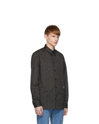 Givenchy Black And Beige Striped Oversized Shirt