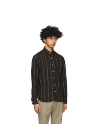 AMI Alexandre Mattiussi Black Striped Summer Fit Shirt