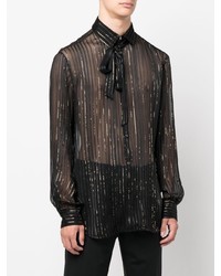 DSQUARED2 Pussy Bow Semi Sheer Shirt