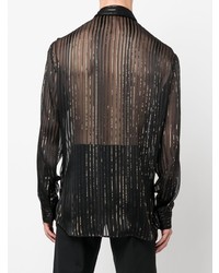 DSQUARED2 Pussy Bow Semi Sheer Shirt