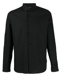 Saint Laurent Striped Curved Collar Shirt
