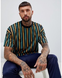 ASOS DESIGN Oversized Bright Vertical Stripe T Shirt