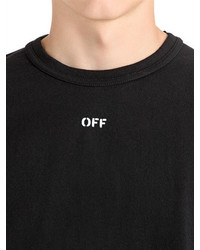 Off-White Stripes Printed Cotton Jersey T Shirt