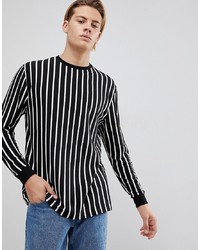 ASOS DESIGN Vertical Stripe Relaxed Long Sleeve T Shirt