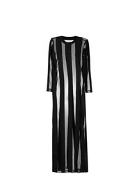Black Vertical Striped Maxi Dress