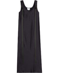 Black Vertical Striped Midi Dress