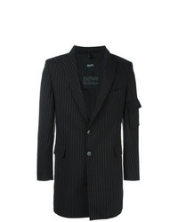 Black Vertical Striped Overcoat
