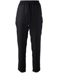 Black Vertical Striped Pajama Pants