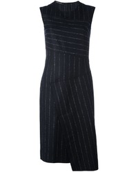 Black Vertical Striped Sheath Dress