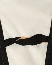 Derek Lam 10 Crosby Sleeveless Striped Silk Shift Dress Blackwhite
