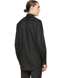 Givenchy Black Deconstructed Pinstripe Shirt