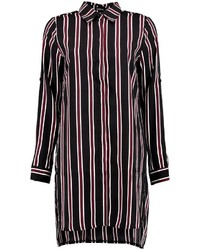 Boohoo Stacey Stripe Long Sleeve Shirt Dress