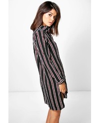 Boohoo Stacey Stripe Long Sleeve Shirt Dress
