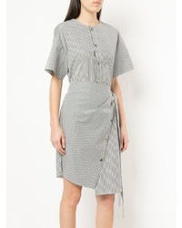Goen.J Striped Asymmetric Wrap Dress