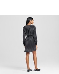 Mossimo Striped Convertible Sleeve Dress Black White
