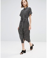 Style London Midi Shirt Dress In Stripe