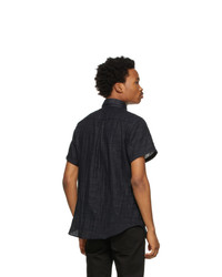 Naked and Famous Denim Black Double Faced Twill Easy Short Sleeve Shirt