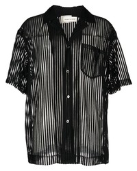 Feng Chen Wang Semi Sheer Striped Shirt