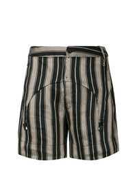 Black Vertical Striped Shorts