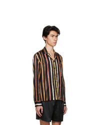 COMMAS Black Silk Solar Stripe Shirt