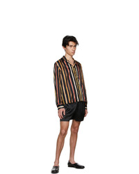 COMMAS Black Silk Solar Stripe Shirt