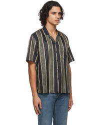 COMMAS Black Stripe Camp Shirt