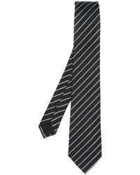 Black Vertical Striped Silk Tie