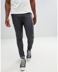 Black Vertical Striped Skinny Jeans