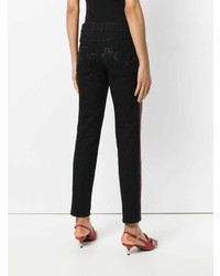 Alexander McQueen Striped Cropped Skinny Jeans