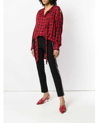 Alexander McQueen Striped Cropped Skinny Jeans