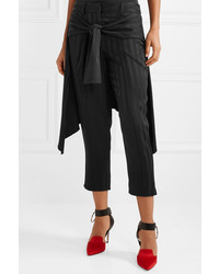 Hellessy Sentry Cropped Tie Detailed Jacquard Straight Leg Pants
