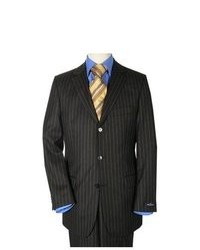 Black Vertical Striped Suit