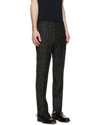 Givenchy Black White Wool Pinstriped Suit