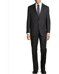 Hickey Freeman Classic Fit Lindsey Two Piece Pinstripe Suit Black