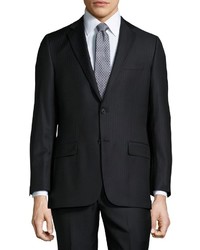 Hickey Freeman Classic Fit Pinstripe Suit Black