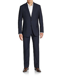 Versace Regular Fit Wide Pinstriped Suit