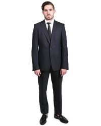 Versace Regular Fit Wide Pinstriped Suit Two Piece Wool Suit