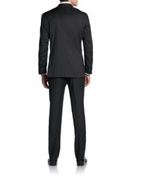 Saks Fifth Avenue BLACK Slim Fit Pinstriped Wool Suit