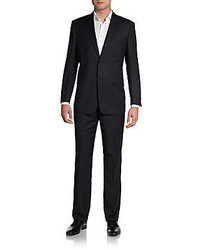 Saks Fifth Avenue BLACK Tonal Pinstripe Woolsilk Suit