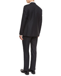 Giorgio Armani Tonal Textured Stripe Two Piece Suit Black